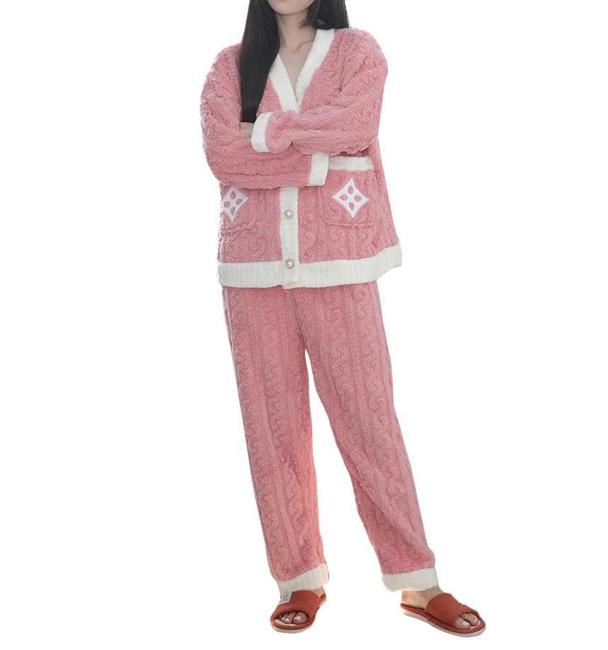 ukal Women's Wool Blend & Fleece Fur, core Velvet Full Length Winter Nightwear Pajama and top Set Women Night Suit Set-picture-14