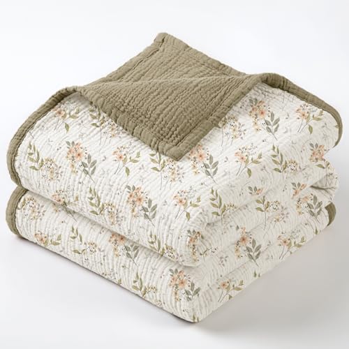 lulumoon Muslin Baby Blanket for Girls: Cotton Toddler Blanket for Daycare