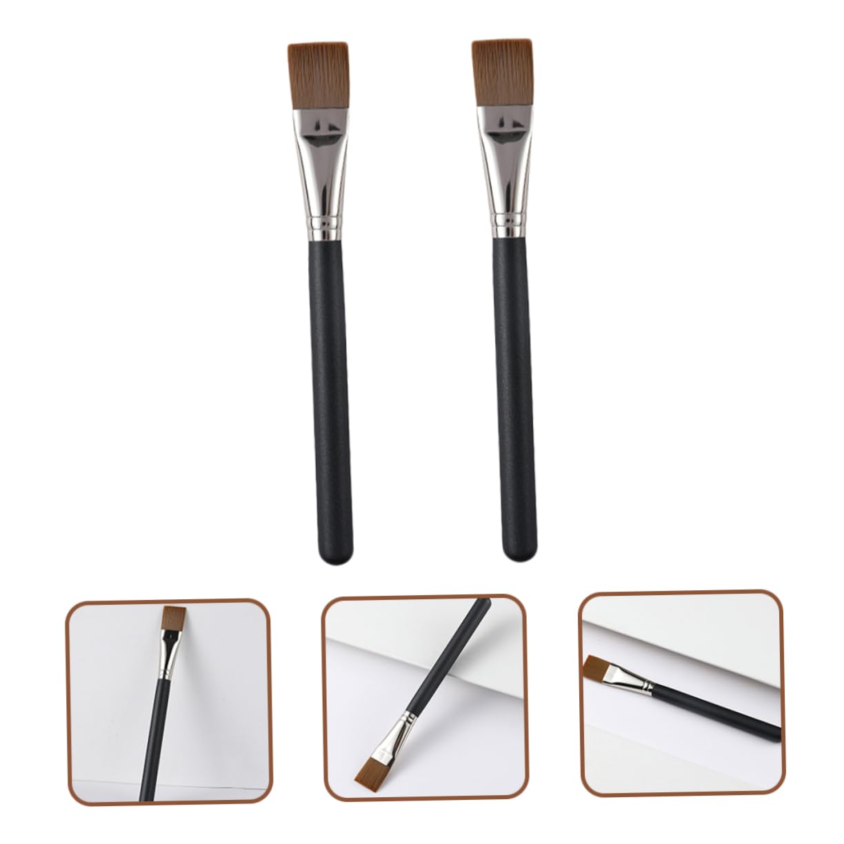 FRCOLOR 8pezzi Spazzola Per Da Applicatori Per Fondotinta e Trattamenti Di Bellezza Strumento Per Della Manico Ergonomico e Testa Flessibile Per Applicazioni Uniformi