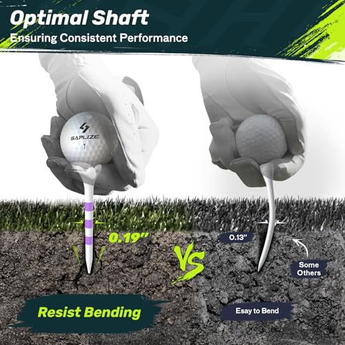 SAPLIZE Camisetas de golfe de 4 garras atualizadas, pacote com 100 (2-3/10.2 cm), projetadas para re
