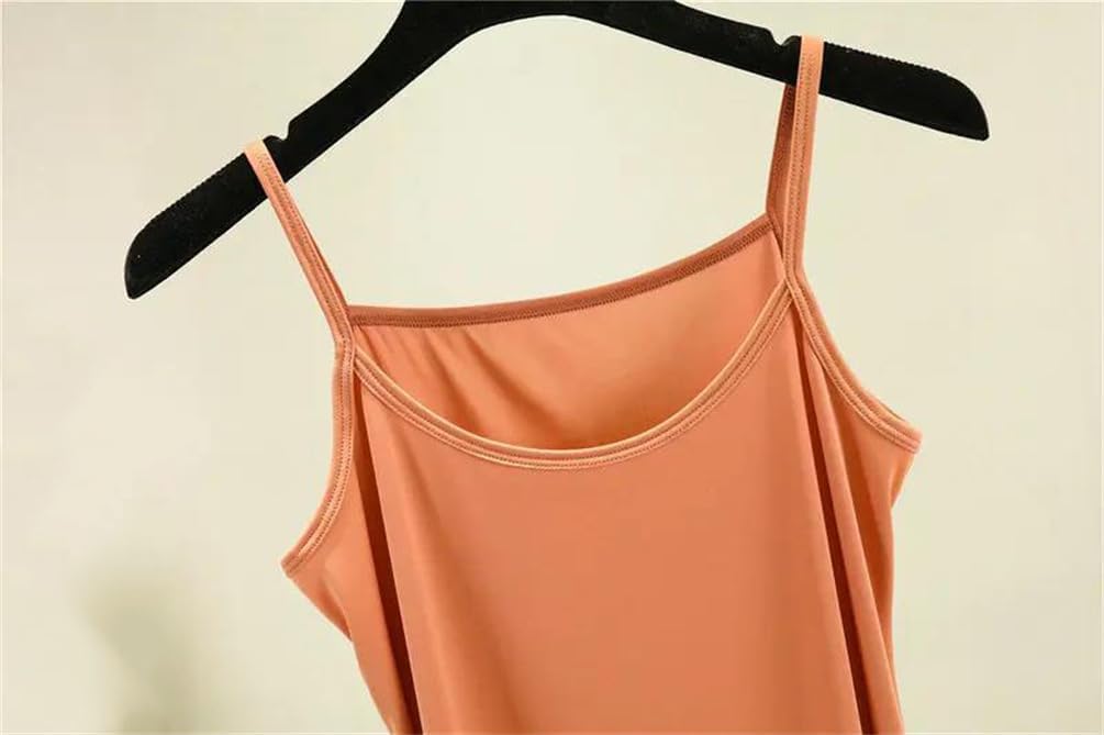 Women Tank Dress Inner Long Loose-Fit Opaque Solid Base Layer Vest Soft Loose Dress Comfy Loungewear Dress