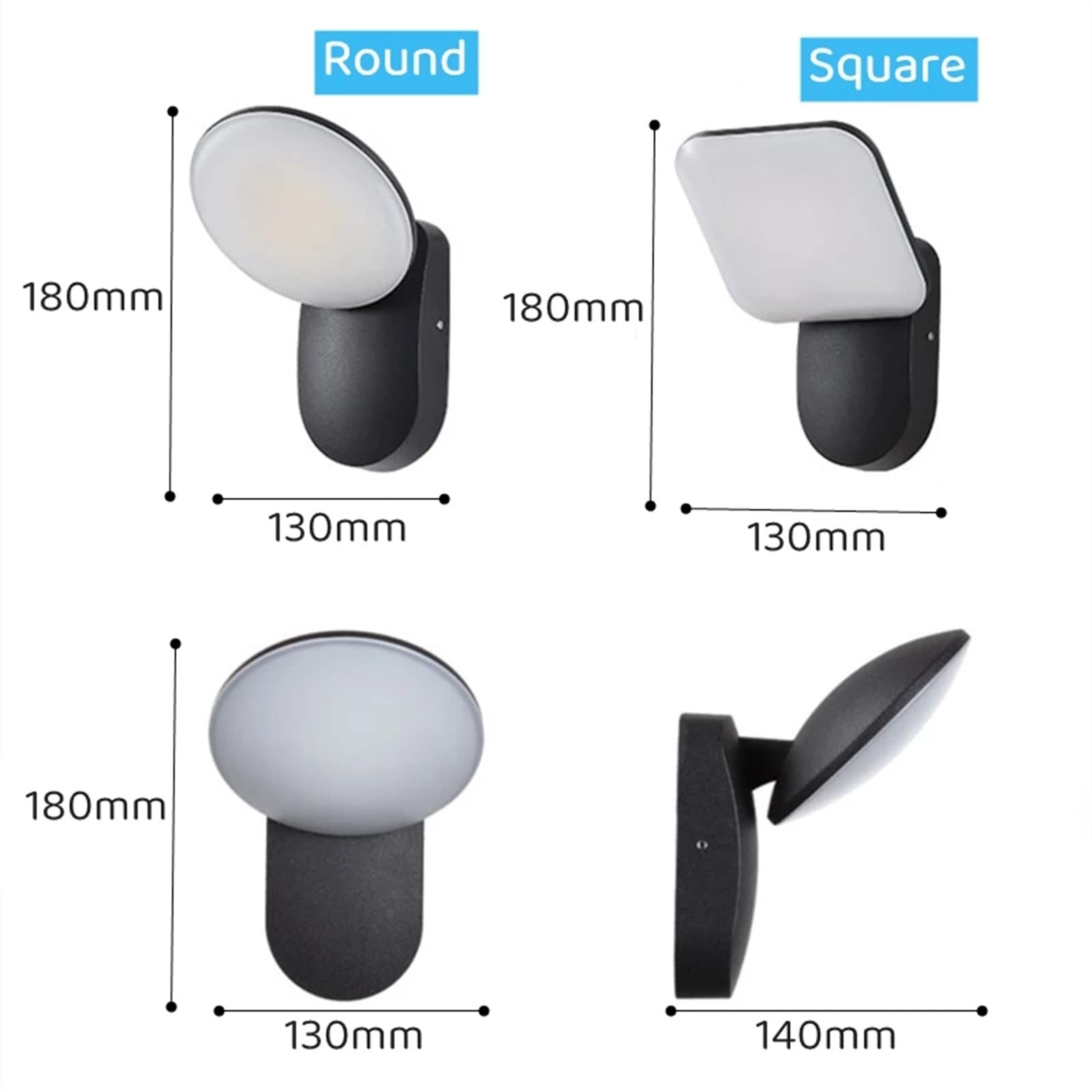 Zewnętrzna lampa ścienna LED z czujnikiem ruchu IP65, wodoodporna, aluminiowa, do ogrodu, sypialni, salonu lub klatki schodowej.