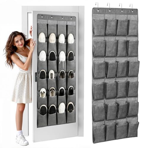 Catálogo de Zapateras colgantes - los más vendidos. 47 Organizador de Zapatos Colgado Sobre La Puerta, Organizador Colgante para Guardar Zapatos, con 24 Bolsillos Grand,4 Ganchos para Puertas,Capacidad 24 Pares,para Almacenamiento En...