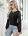 Misakia Women Long Sleeve Shirts Dressy Lace Fall Tops 2025 Trendy Casual T-Shirts Cute Work Outfits Blouses Black Medium