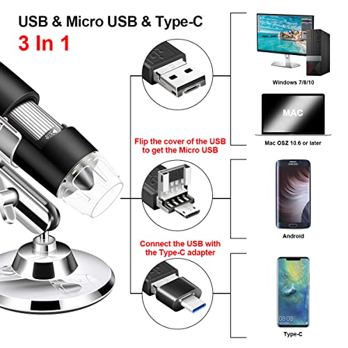 USB Microscope Camera 40X To 1000X, Cainda Digital