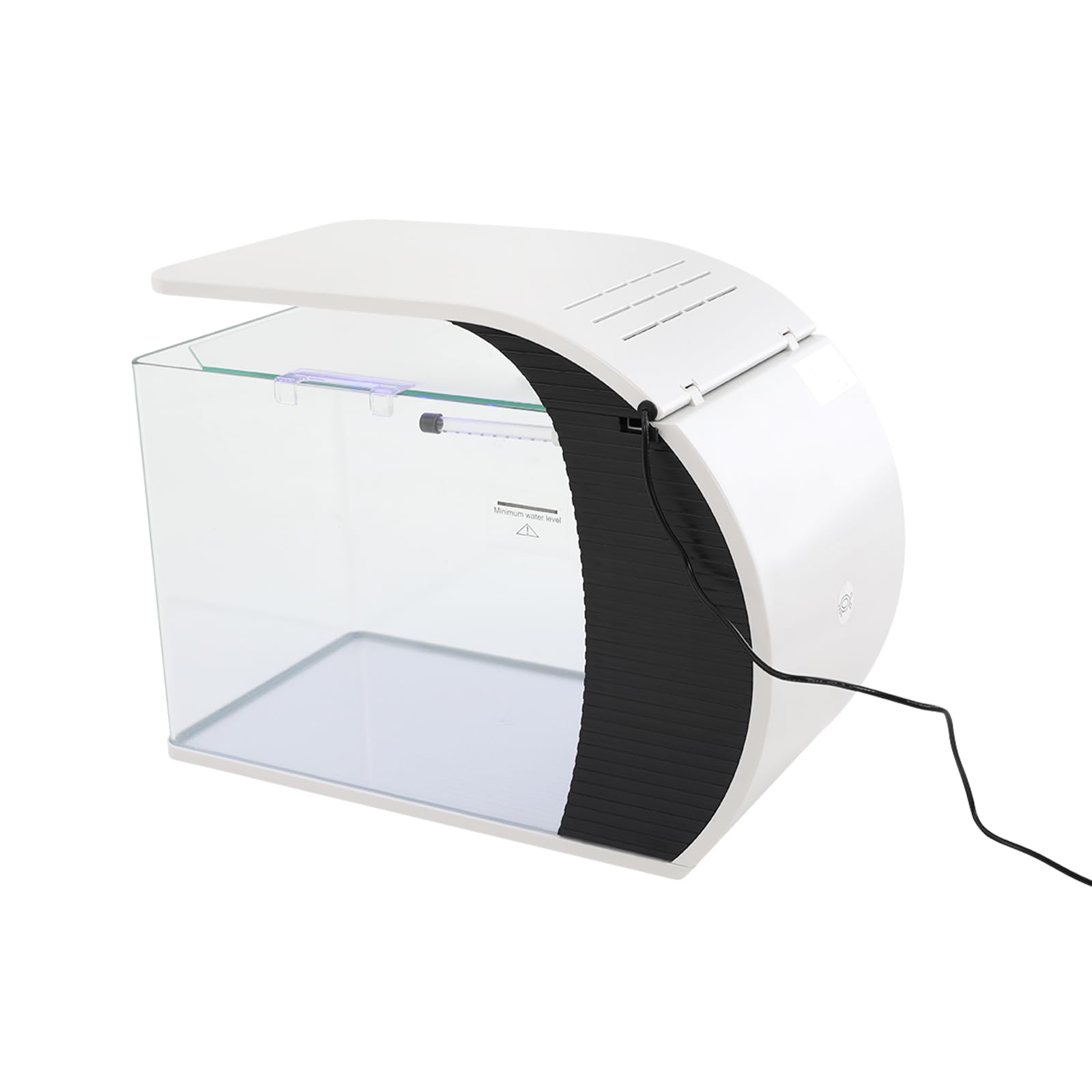 Acquario moderno Nano Acquario da 19 l, 3,2 W, con 4 colori di illuminazione a LED, silenzioso da tavolo con pompa, filtraggio e ossigenazione e circolazione, altezza max: 0,6 m, Q.max: 200 l/h