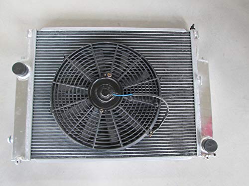 Radiador y ventilador de aluminio de 2 núcleos para E36 M3/Z3/325TD/320 323 328 92-99 MT Cover