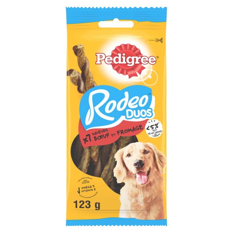 animaux Rodeo Duos Recompenses Au Boeuf Et Saveur Fromage pour Chien 123G - Lot De 4 - Offre Special