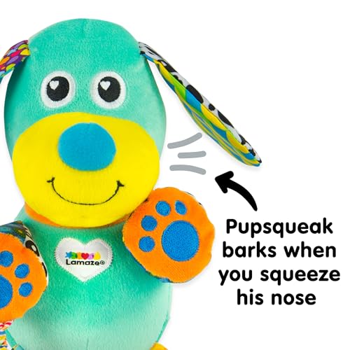 Lamaze Baby Spielzeug 'Lustiger Soundhund' Clip & Go, das hochwertige Kleinkindspielzeug. Der quietschbunte Greifling fördert die Motorik und ist das perfekte Kinderwagenspielzeug und Kuscheltier, Mehrfarbig, LC27023