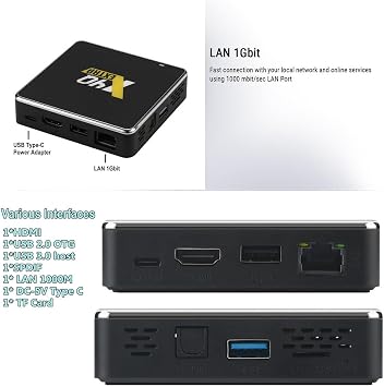 Ugoos X4Q Extra TV Box Android 11.0 S905X4-J 4GB RAM 128GB ROM 2.4G/ 5G Dual WiFi 1000M BT5.1 USB 3.0 Supports AV1 VP9 H.265 4K HDR