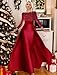 Black-Fuchsia Long Sleeves Prom Dress Floor Length Satin Evening Ball Gowns Shiny Sequin Wedding Formal Dress Mermaid US8