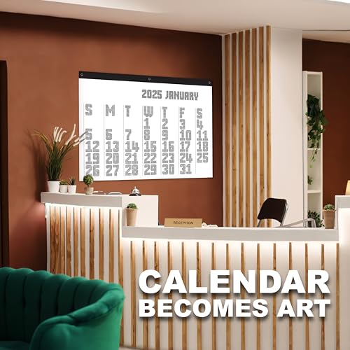RED EMBER The Colossal 2025 Wall Calendar 12 Month - Techno | 48\" x 36\" | Chic Modern Design | Calendar 2025 - Thumbnail 2