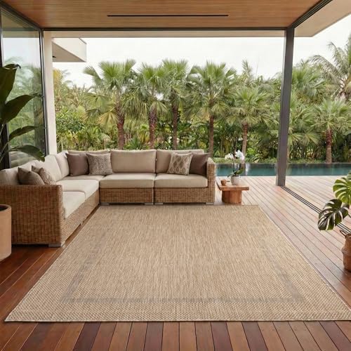 Outdoor Rug Weatherproof Plain Design Patio Balcony Rug Kitchen G...