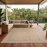 Carpettex Teppich Tapis d'extérieur uni résistant aux intempéries, idéal pour Les terrasses, Les balcons, Les Jardins et Les Cuisines, Couleur: Beige, Taille: 200 x 290 cm