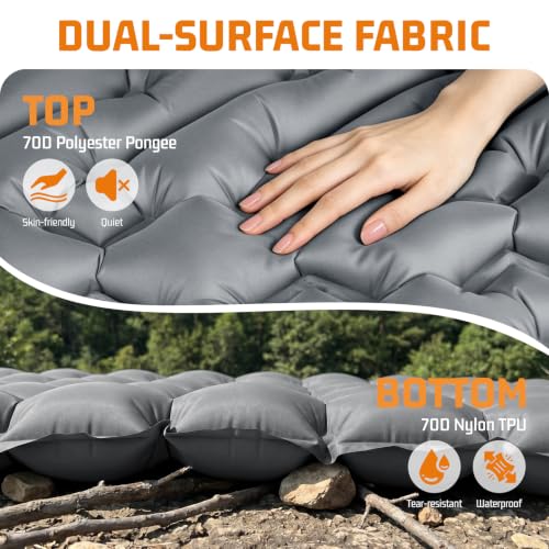Image of Double Sleeping Pad for Camping, 2 Person Inflatable Mat
