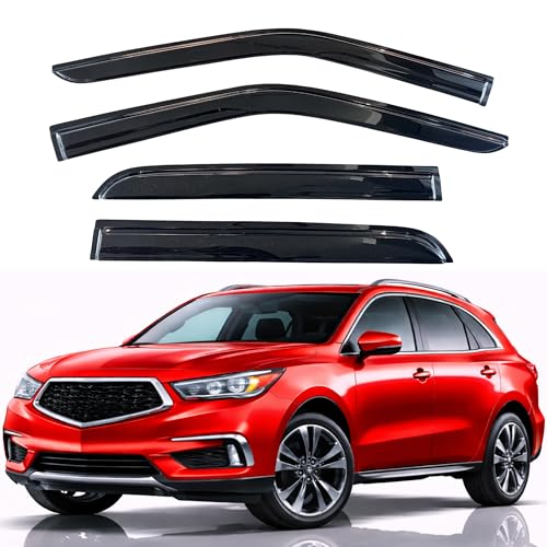 Image of KPY Rain Guards Fit for 2014-2021 Acura MDX, Out-Channel Window Visors Vent Wind Deflectors 4PC, Car Accessories for 14-21 Acura MDX