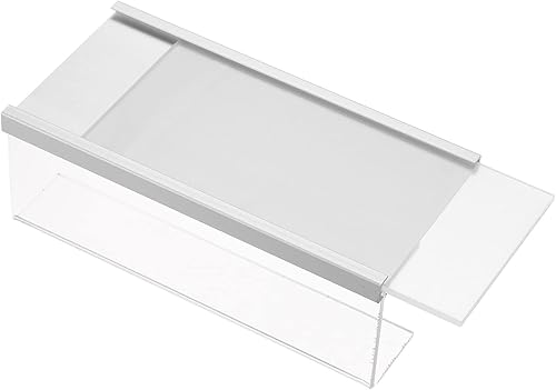 Miniatura 3 de PATIKIL Soporte para placa de identificación de aluminio para cubículo de vidrio de 5.9 x 2.9 pulgadas, tipo colgante, pista de vidrio de un solo