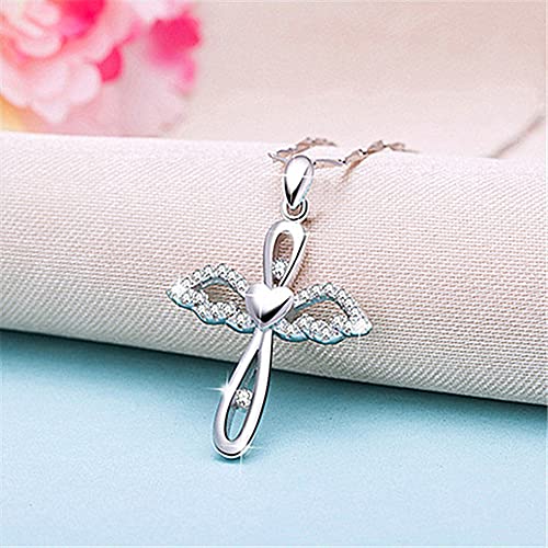 Cross Necklace for Women 925 Sterling Silver Shiny CZ Crystal Diamond Pendant Chain Heart Infinity Jewelry Women Girls4