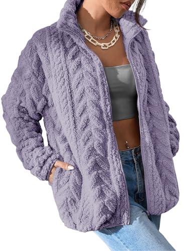 Image of Dokotoo Winter Fleece Jacket for Women 2026 Zipper Casual Coat with Pockets