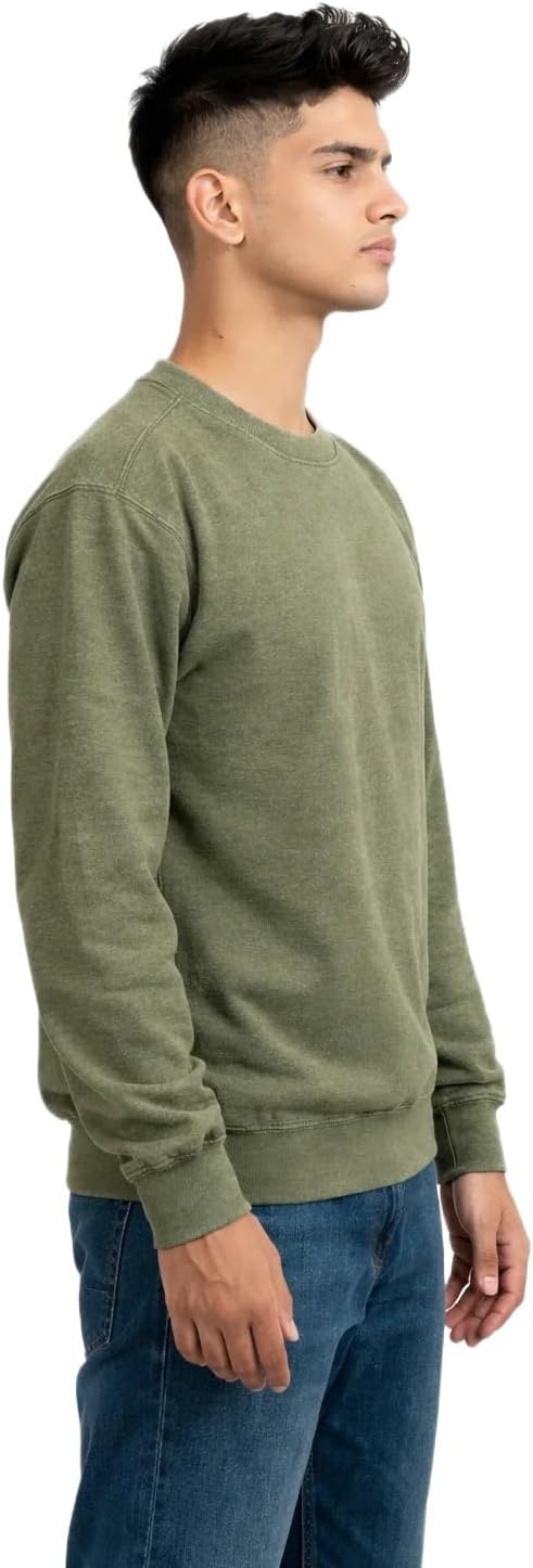 7.25 Oz Premium Vintage Fleece Textured Sweatshirt | Long Sleeve Crewneck Cotton Blend for Men and Women - Image 3