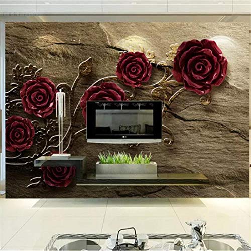 Carta Da Parati Personalizzata 3D Foto Murale Murale In Rilievo Rosa Arenaria Soggiorno Sfondo Carte Da Parati Decorazioni Per La Casa,200(W)*140(H)Cm