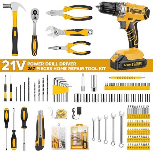Sundpey 267-Piece Tool Kit with 21V Drill