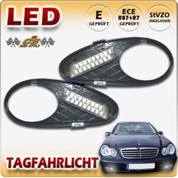 W203 C Class Led Daytime Running Light Drl Kit Fog Grille Bj2000 2004 Amazon Co Uk Automotive