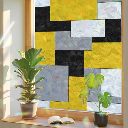Vinilo decorativo para ventana amarillo 17.7x78.7 pulg miniatura 1