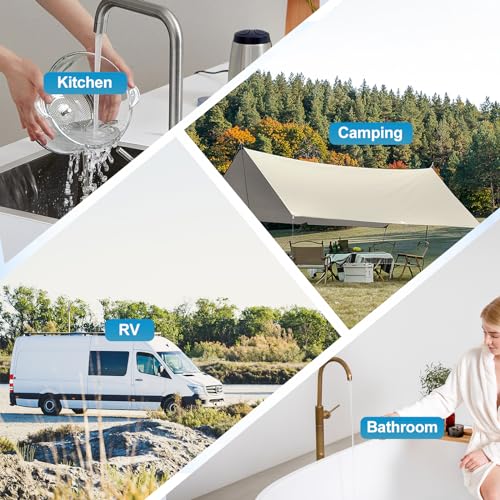 Image of DC HOUSE 12V RV Water Pump System and Pre-Pressurized Accumulator Tank 3.5GPM 45PSI Fresh Water Diaphragm Pump 12Volt with 0.75L 125PSI Accumulator Tank for Travel Trailer Camper Boat Kitchen Bathroom
