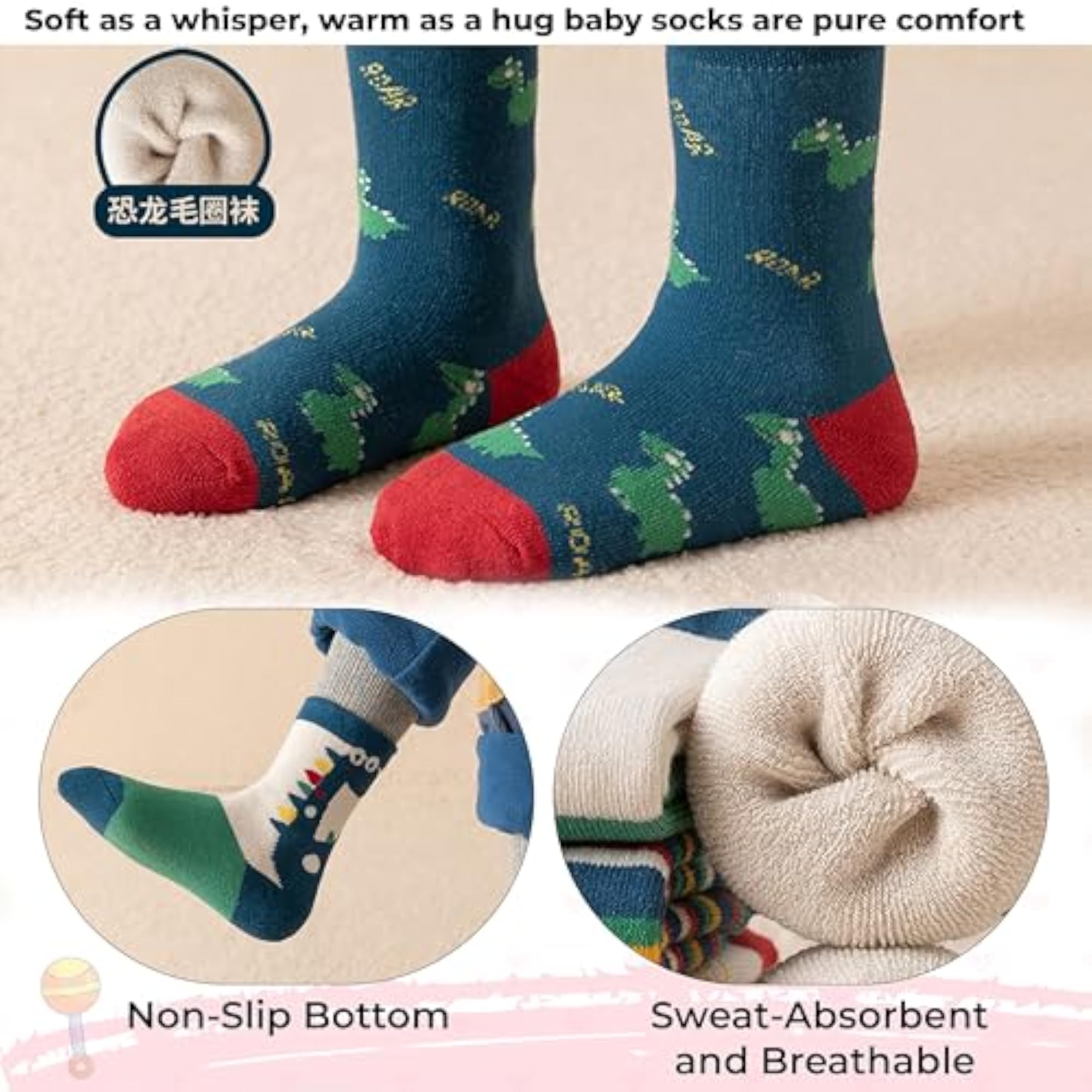 Soft Anti-Slip Socks for Toddlers, Everyday Use