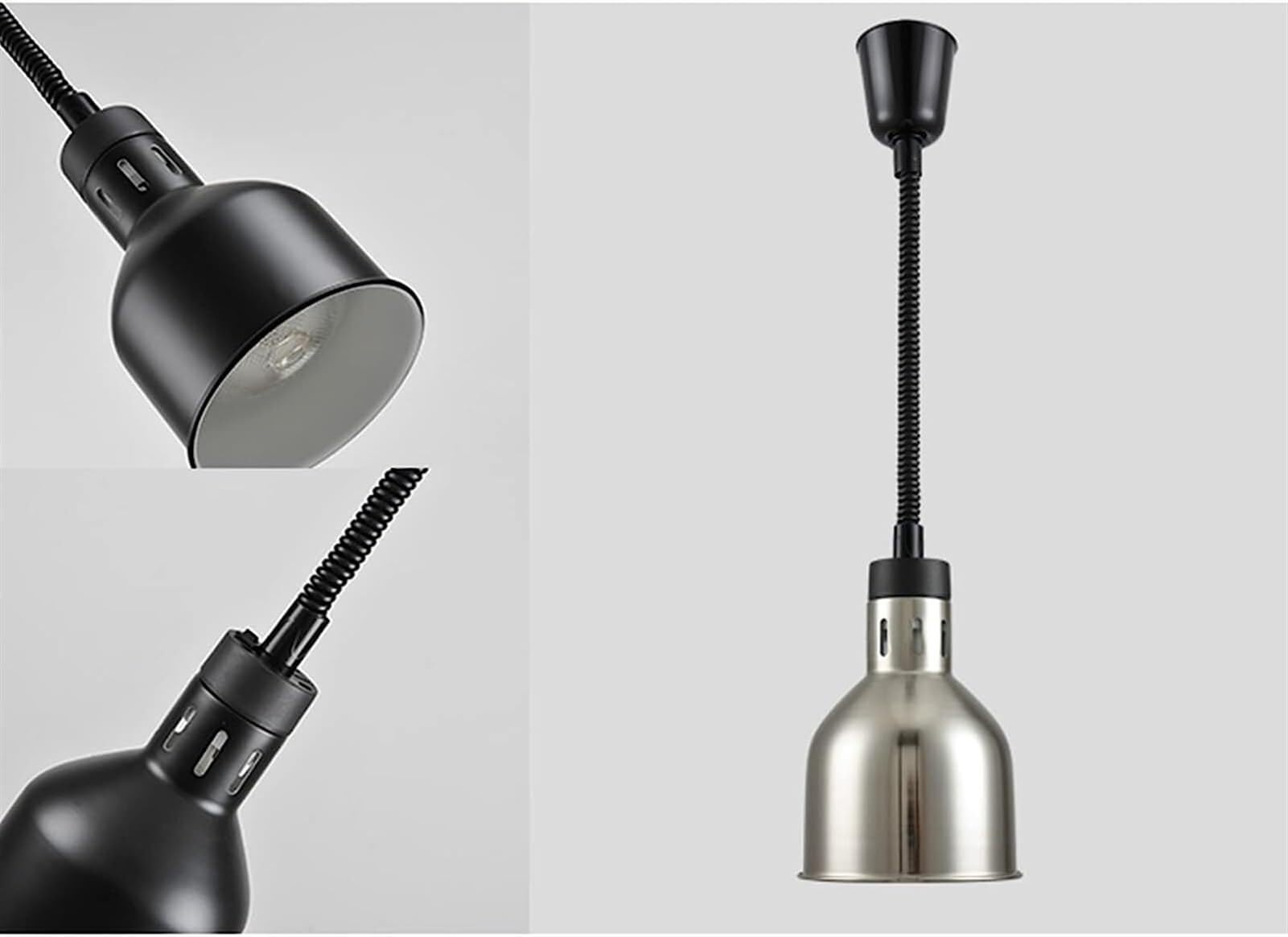 Lampe d'isolation alimentaire Chauffe-plats commerciaux, 170 mm, buffet électrique avec ampoule, équipement de cuisine de restaurant de service alimentaire Équipement de réchauffement de lampe d'isola
