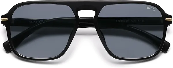 SOJOS Retro Aviator Polarized Sunglasses for Men Women Trendy Vintage Square Pilot Mens Shades SJ2370