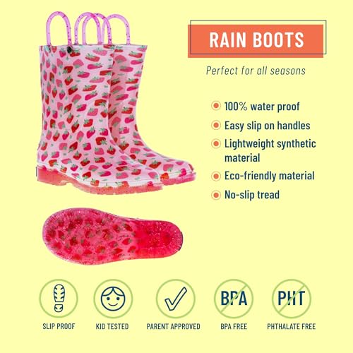 Wildkin Kids Rain Boots – 100% Waterproof with Slip-Resistant Tread & Easy Pull Handles2