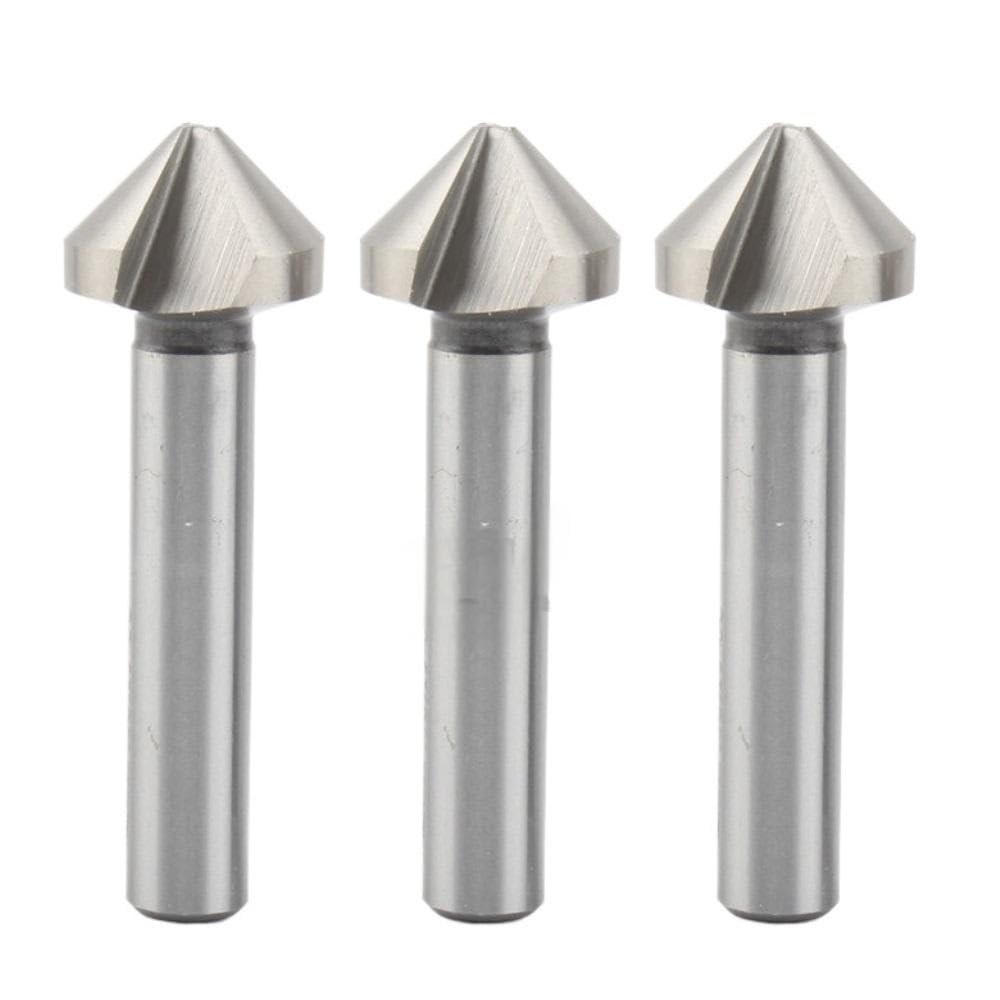 Broca avellanadora Escariador de fresado superi0r HSS 3 dientes, antienvejecimiento, broca fresa extremo biselado 90 grados for CNC, 1 pieza(50mm)