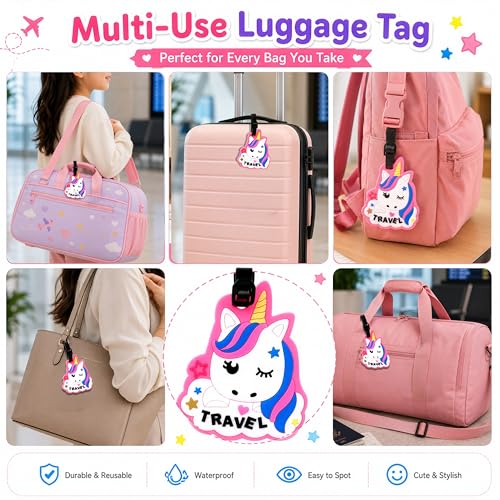 Image of Storite Silicone Luggage Tags | Cute Character Tag with Black Strap