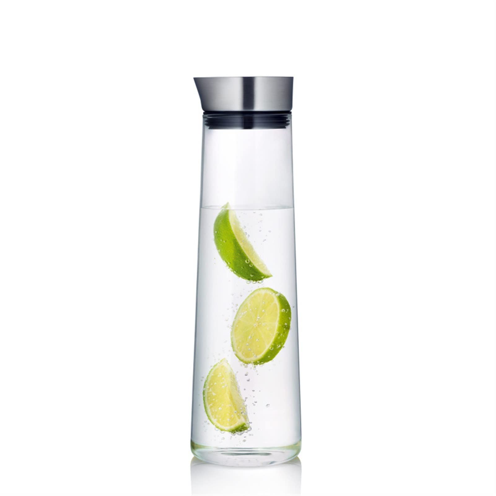 Jarras 1L/1.5L Botella de Agua de Vidrio Espesado con Tapa de Acero Inoxidable Jarra de Agua fría Jarra de Agua hirviendo Agua Botella de Copa Botella Hervidores (Color : 1000ML A)
