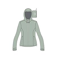 CMP - Giacca da pioggia antistrappo da donna con cappuccio fisso