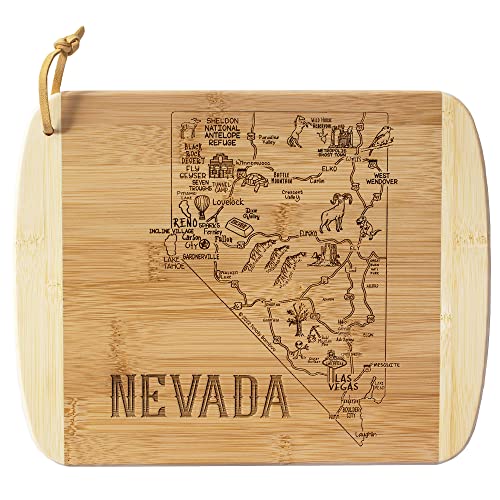 Image of Totally Bamboo A Slice of Life Nevada Engraved Map Cutting Board