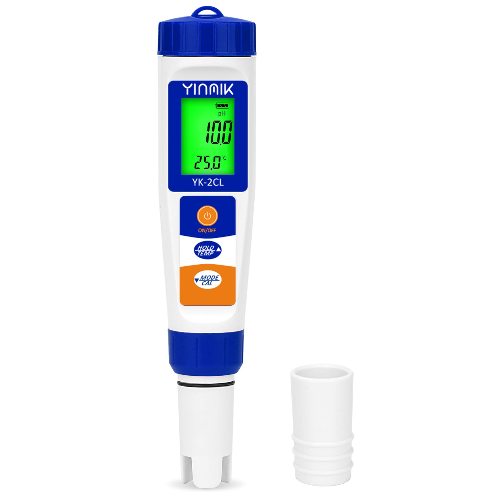 7 in 1 pH Messgerät Wasser, Pool Chlor Messgerät, Digitales pH Salzgehalt Messgerät, pH Leitfähigkeit Messgerät für Hydrokultur, YINMIK pH Chlor Salz EC TDS ORP Temp Messgerät für Aquarium Trinkwasser