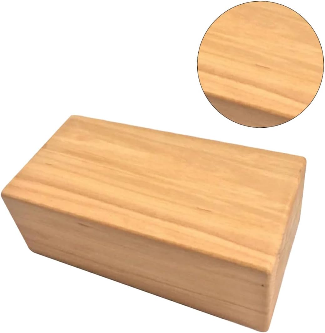 High Density Beech Yoga Bricks for Practice Smooth Surface Auxiliary Blocks for Home Yoga Training Non-slip Supportive Tool in Yellow for Safe Exercise
