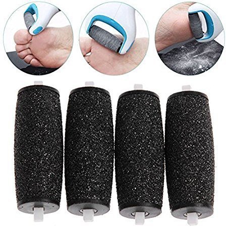 4 Extra Coarse Replacement Pedi Roller Foot File Callus Remover Replacement Heads Compatible Battery Operated (MPCR-101) Scholl Velvet Smooth Skin by Majestik+ - Image 5