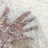 Wedding lace fabric Luxury Beading lace Off White color 145cm wide 1Lot=1 Piece=3M long Not just for quilting, the versatility of our fabric square goes beyond boundaries; From stylish accessories to home decoration, toys, and more, these fabrics can...