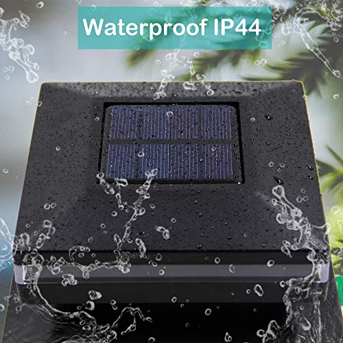 MAGGIFT 15 Lumen Solar Post Lights, Outdoor Post Cap Light for Fence Deck or Patio, Solar Powered Caps, Warm White High Brightness SMD LED Lighting, Lamp Fits 4x4, 5x5 or 6x6 Wooden Posts, 4 Pack