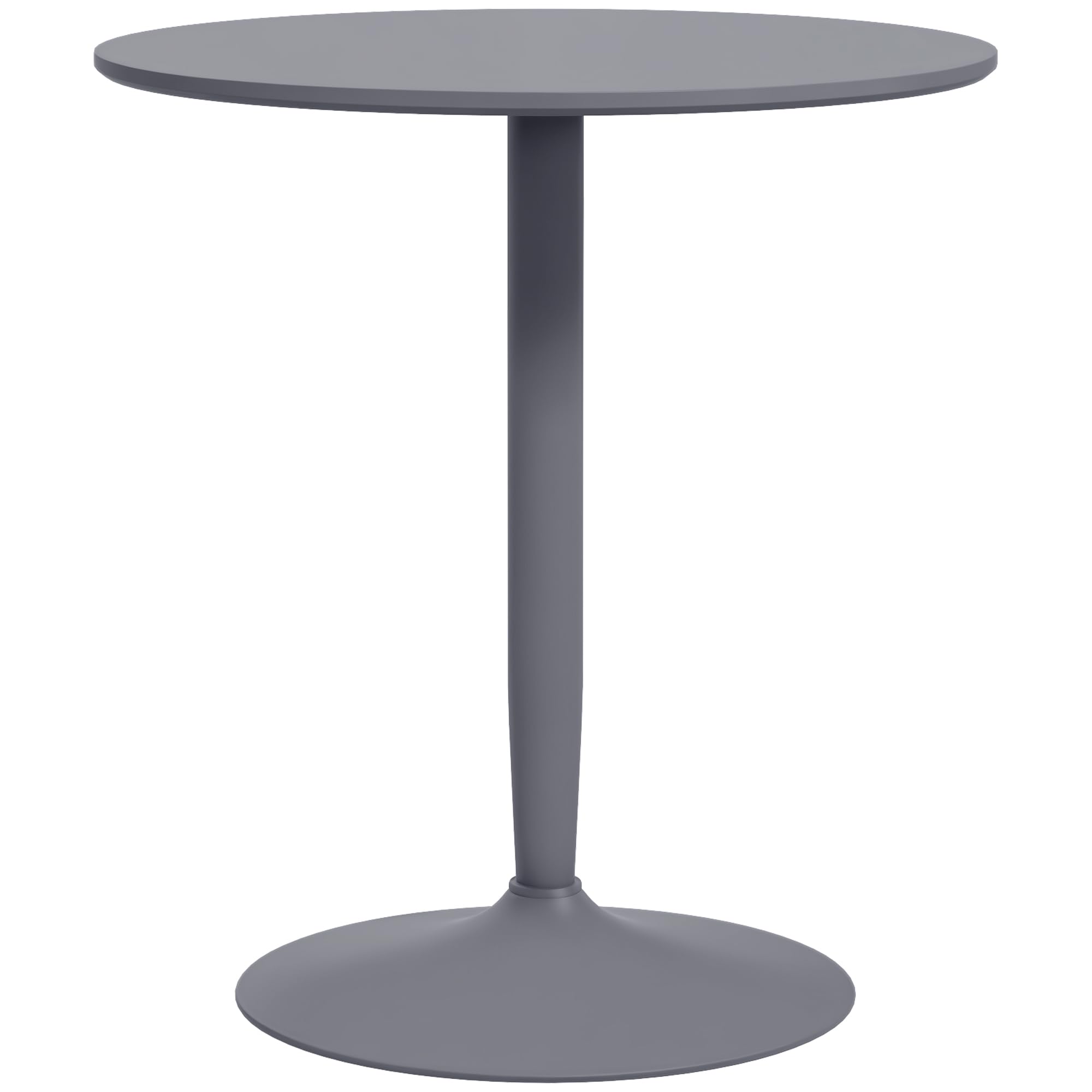 HOMCOM Esstisch 70 x 70 cm rund Küchentisch für 2 Personen Esszimmertisch mit Stahlbein, Rutschfester Fußauflage Säulentisch moderner Kaffeetisch für Küche, Esszimmer und Wohnzimmer Grau