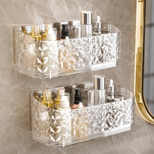Image of Xmart India Self Adhesive Bathroom Organiser Without Drill | Wall Mounted Bathroom Shelves | Premium Bathroom Storage Rack | Bathroom Accessories (1 Pc Shelf)