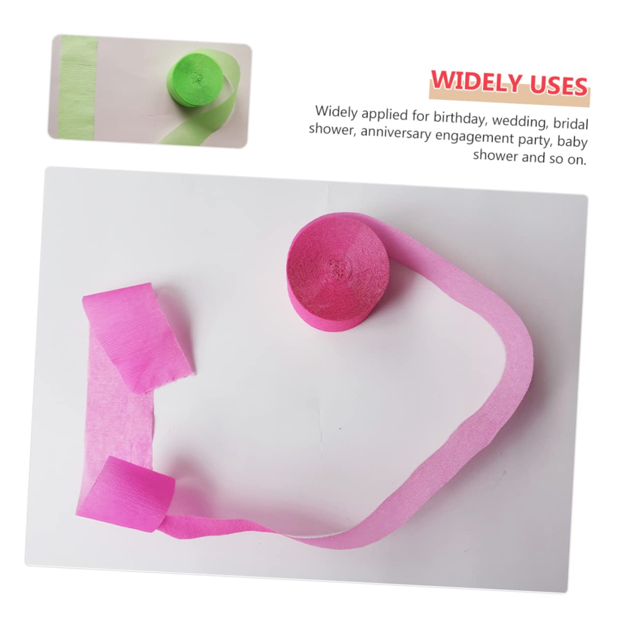 ABOOFAN 3 Series Pzas Serpentinas De Crepé Para Cumpleaños Decoración Fiesta Boda Fácil De Usar Rosa Oscuro 12 Piezas X 3
