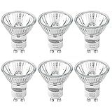 GU10 Halogen Light Bulbs 50W 120V MR16 Candle Warmer Lamp Bulb with Glass Cover,Dimmable GU10+C Halogen Light Bulbs for Track,Range Hood, Home Decor, Long Lasting Lifespan,Warm White,6 Pack