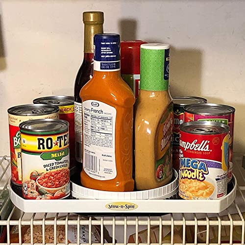 Stow-n-Spin Spice Rack Organizer for Cabinet Lazy Susan Organizer Rotating Spice Holder Shelf with Double Spinners - Pantry Spice Racks for Cabinets So Spices are Easy to Find Made in USA - Thumbnail 4