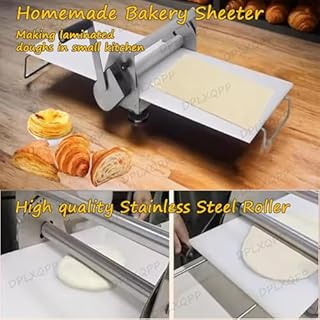 DPLXQPP Sfogliatrice Professionale Manuale per Pasta Sfoglia,Macchina per Croissant,Rs201 con 55 Livelli di Regolazione (0-27mm),Pannello Antiaderente Pp 900x400mm,per Pasticcerie E Ristoranti,RS101