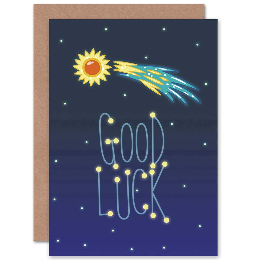 Wee Blue Coo CARD GREETING GOOD LUCK LUCKY STAR COMET GIFT